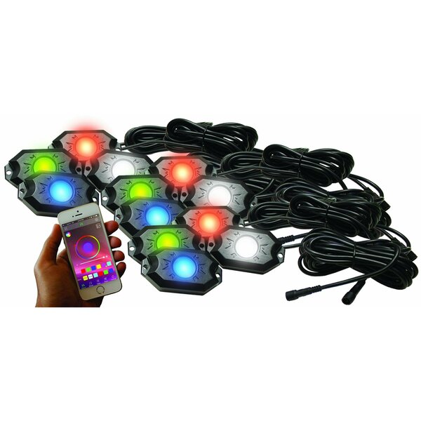 Racesport Lt LIGHTS UTILITY Pod Strips; Multi-Color; 5 Volt; With Bluetooth App Control; 12 Pieces RS12PRGBW